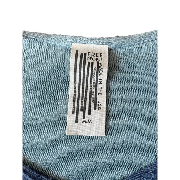 Free People Women's Multi Blue Top - Picture 5 of 8